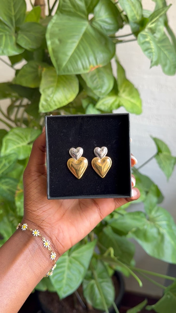 Silver Gold hearts