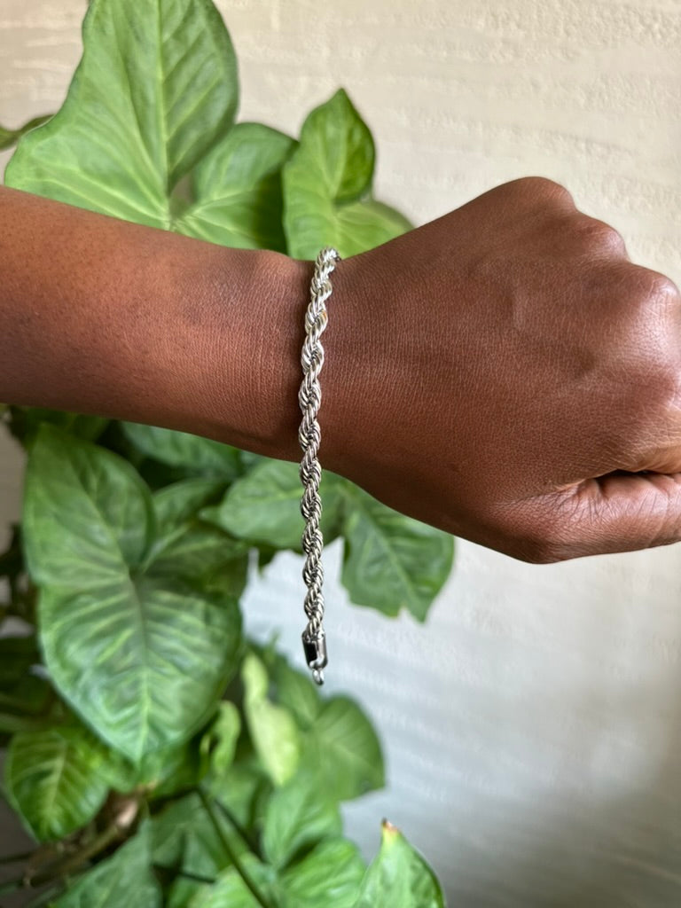 Silver Twist bracelet 6mm 20 cm
