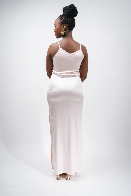 Pink Slip Satin Dress