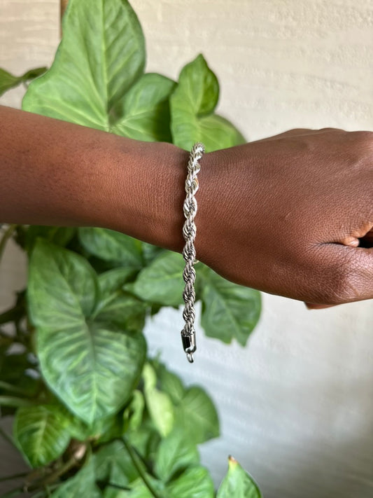 Silver Twist bracelet 6mm 20 cm