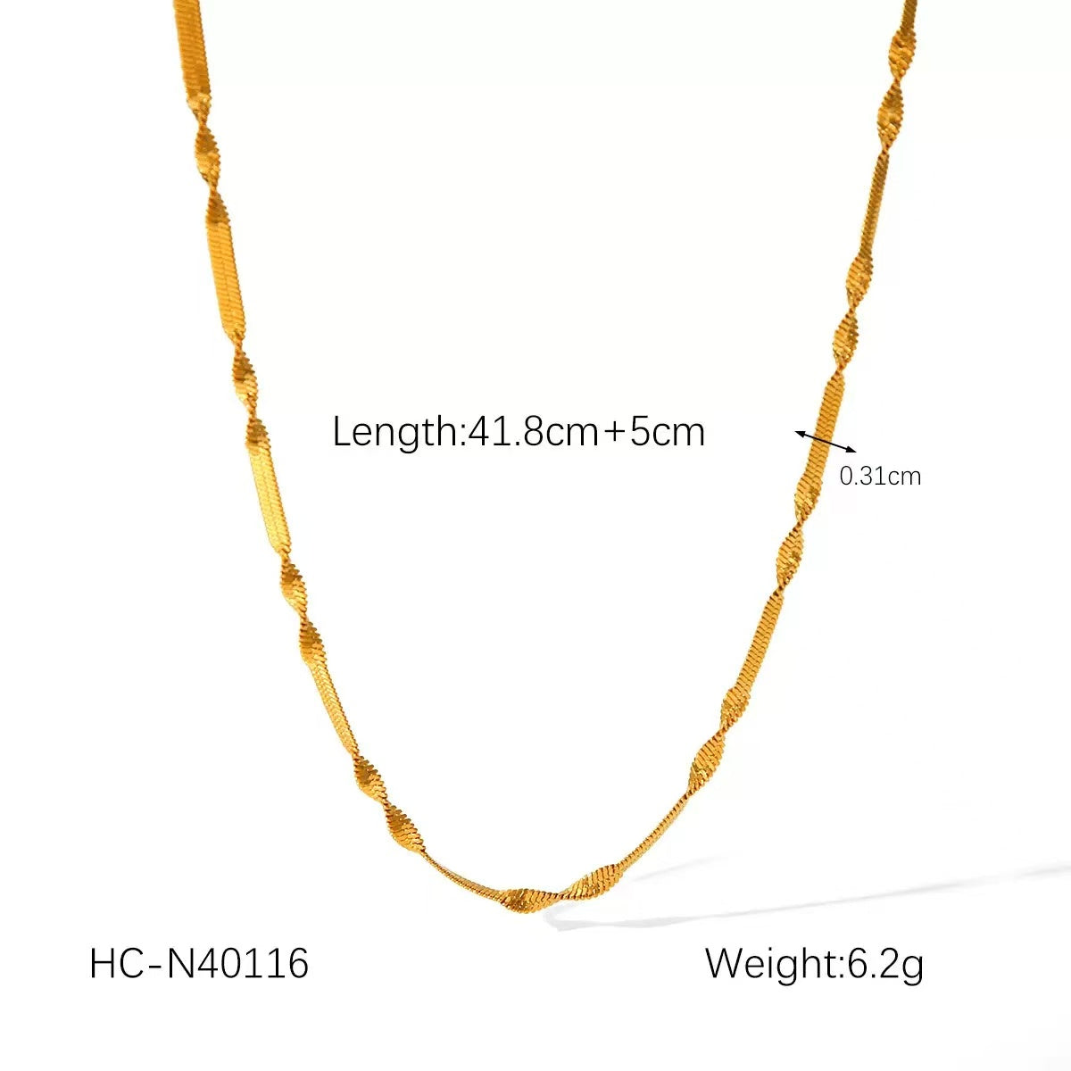 Ribbed Gold Necklace