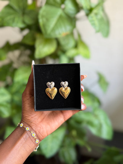 Gold Silver hearts