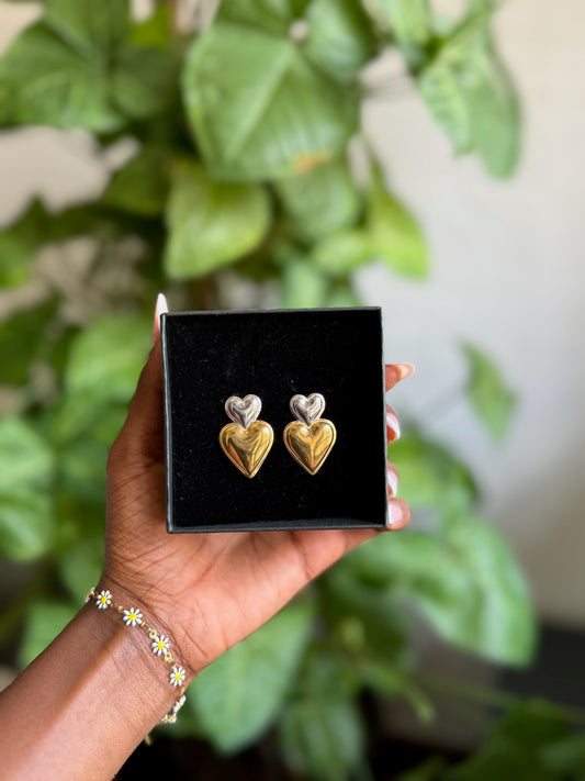 Silver Gold hearts
