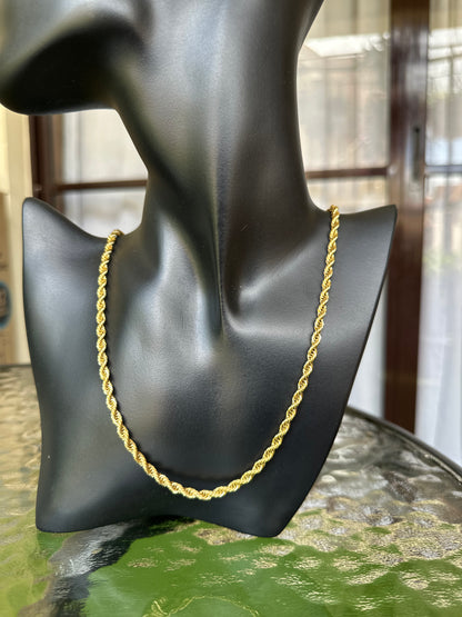 Gold Twist 4mm Neckalce