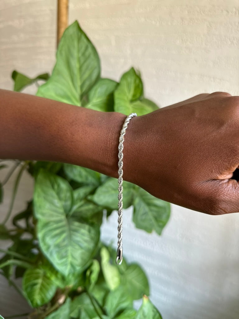 Silver Twist Bracelet 4mm 20cm