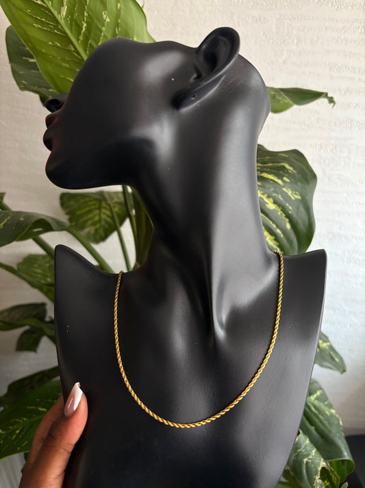 Gold Twist 4mm Neckalce