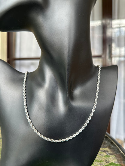Silver Twist Necklace 4mm 60cm
