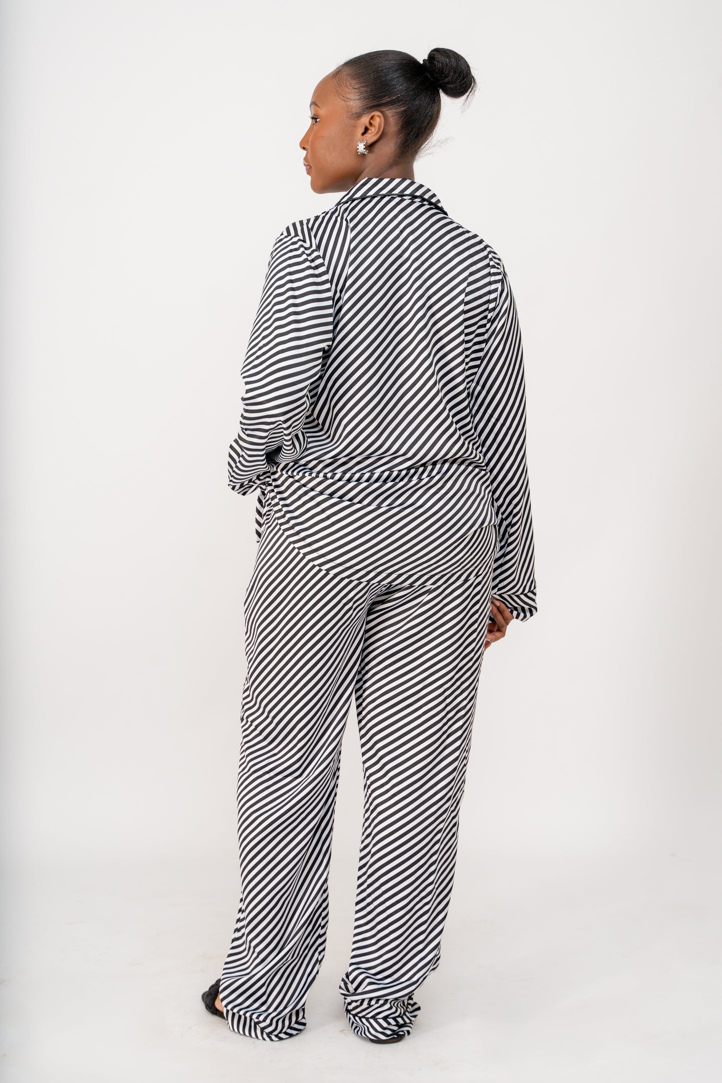B&W Pinstripe Pant Set