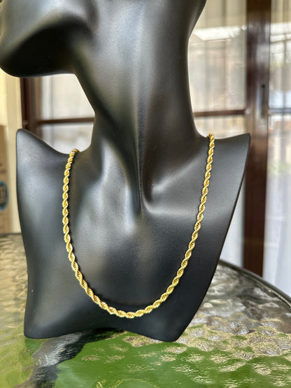Gold Twist 4mm Neckalce