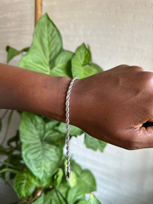 Silver Twist Bracelet 4mm 20cm