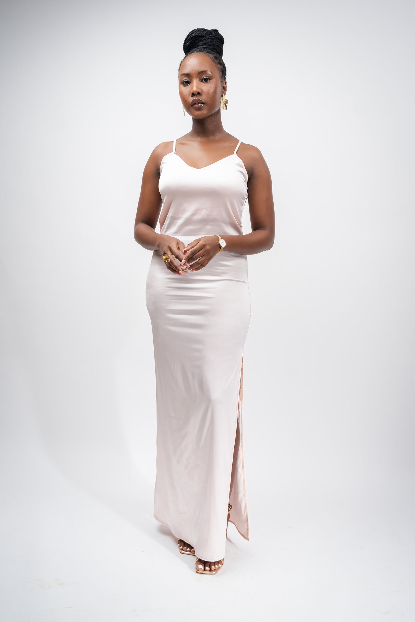 Pink Slip Satin Dress