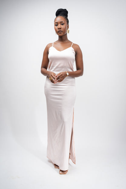 Pink Slip Satin Dress