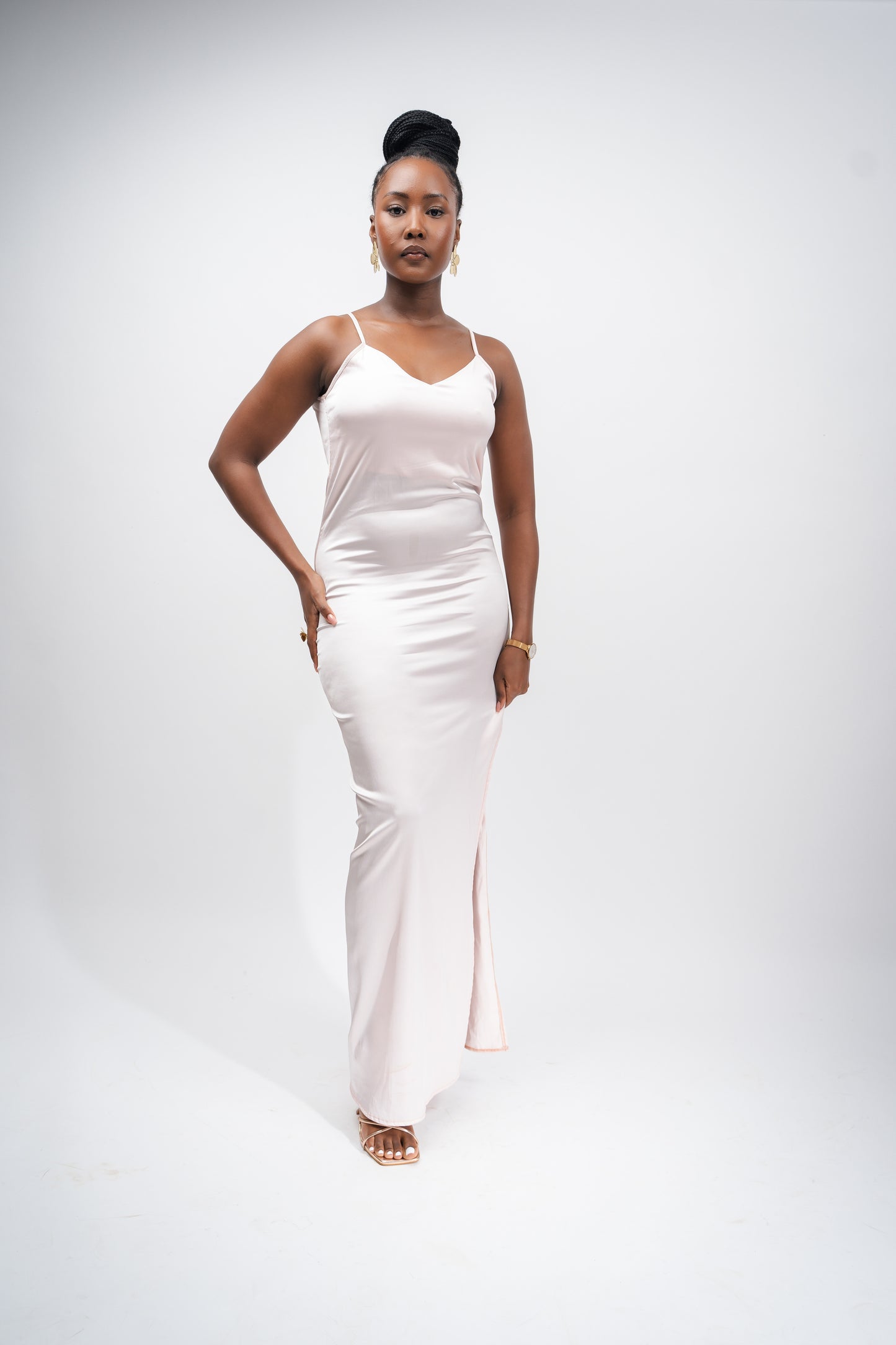 Pink Slip Satin Dress