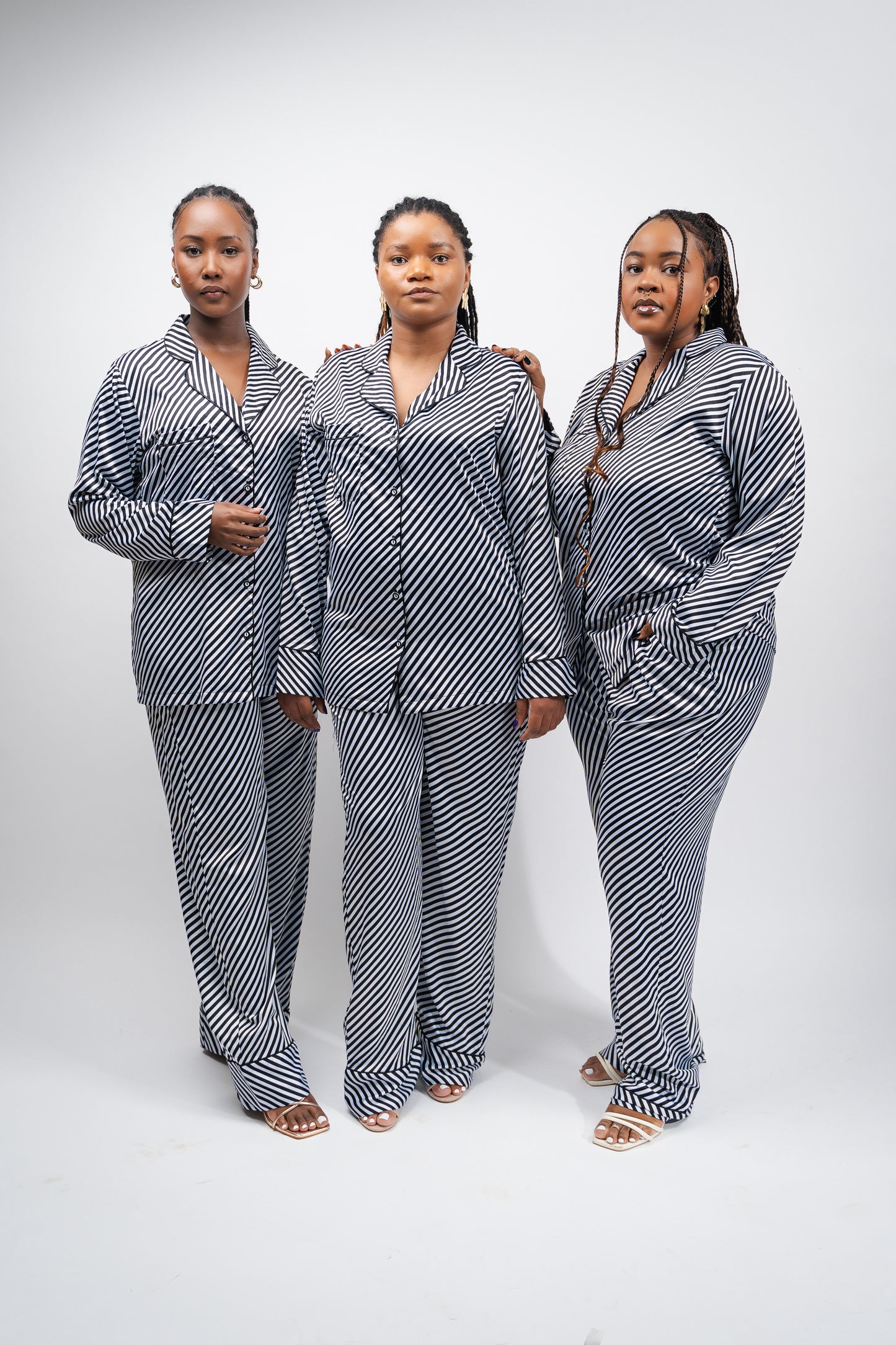 B&W Pinstripe Pant Set