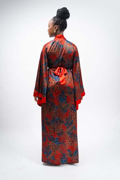 Vintage 2pc Red Slip Dress Set