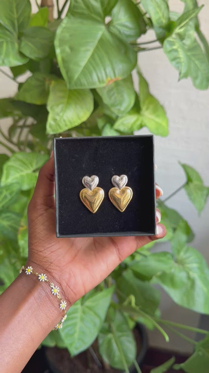 Gold Silver hearts